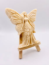 Load image into Gallery viewer, Handmade vegan soaps featuring a large detailed fairy and packed in beautiful eco friendly packaging crafted with natural French clays, activated charcoal and essential oils. a eco-friendly, zero waste gift that’s cruelty-free, skin-nourishing, and perfect for fairy lovers and whimsical themed gifts. small business UK