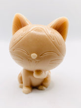 Load image into Gallery viewer, Handmade vegan soaps featuring a cute happy cat in beautiful eco friendly packaging. crafted with natural French clays, activated charcoal and essential oils. a eco-friendly, zero waste gift that’s cruelty-free, skin-nourishing, the perfect gift for cat lovers, or for animal lover gifts. small business UK