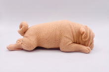 Load image into Gallery viewer, Handmade vegan soap featuring sleepy pug lying down and packed in beautiful eco friendly packaging. crafted with natural French clays, activated charcoal and essential oils. a eco-friendly, zero waste gift that’s cruelty-free, skin-nourishing, and perfect for pug owners, dog lovers or animal themed gifts. Small business UK