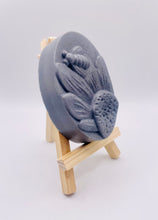 Load image into Gallery viewer, Handmade vegan soaps featuring a gorgeous bee and sunflower chunky design soap. crafted with natural French clays, activated charcoal and essential oils. a eco-friendly, zero waste gift that’s cruelty-free, skin-nourishing, and perfect for bee lovers and gifting. UK Small Business