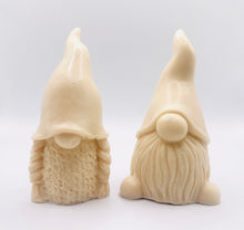 Load image into Gallery viewer, Handmade vegan soaps featuring a mr and mrs gnome set. gift boxed in beautiful eco friendly packaging. crafted with natural French clays, activated charcoal and essential oils. a eco-friendly, zero waste gift that’s cruelty-free, skin-nourishing, and perfect for gnome lovers or new home gifts. Small business UK