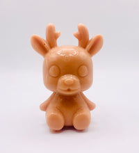 Load image into Gallery viewer, Handmade vegan soaps featuring a cute reindeer in beautiful eco friendly packaging. crafted with natural French clays, activated charcoal and essential oils. a eco-friendly, zero waste gift that’s cruelty-free, skin-nourishing, the perfect gift for reindeer lovers, or for animal lover gifts. small business UK