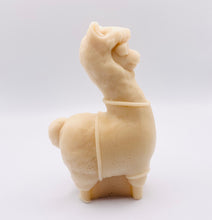 Load image into Gallery viewer, Handmade vegan soaps featuring a llama or alpaca wearing a jumper and sunglasses wrapped in beautiful eco friendly packaging crafted with natural French clays, activated charcoal and essential oils. a eco-friendly, zero waste gift that’s cruelty-free, skin-nourishing, and perfect for alpaca or llama gifts and animal themed gifts. small business UK