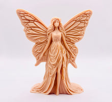 Load image into Gallery viewer, Handmade vegan soaps featuring a large detailed fairy and packed in beautiful eco friendly packaging crafted with natural French clays, activated charcoal and essential oils. a eco-friendly, zero waste gift that’s cruelty-free, skin-nourishing, and perfect for fairy lovers and whimsical themed gifts. small business UK
