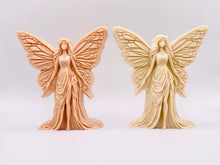 Load image into Gallery viewer, Handmade vegan soaps featuring a large detailed fairy and packed in beautiful eco friendly packaging crafted with natural French clays, activated charcoal and essential oils. a eco-friendly, zero waste gift that’s cruelty-free, skin-nourishing, and perfect for fairy lovers and whimsical themed gifts. small business UK