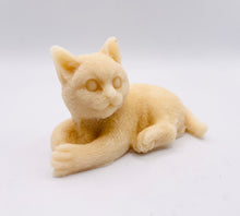 Load image into Gallery viewer, Handmade vegan soaps featuring a lazy cat, in beautiful eco friendly packaging. crafted with natural French clays, activated charcoal and essential oils. a eco-friendly, zero waste gift that’s cruelty-free, skin-nourishing, the perfect gift for cat lovers or for animal lovers. small business UK