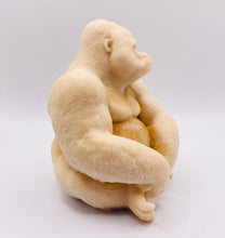 Load image into Gallery viewer, Handmade vegan soaps featuring a huge detailed gorilla soap gift boxed in beautiful eco friendly packaging crafted with natural French clays, activated charcoal and essential oils. a eco-friendly, zero waste gift that’s cruelty-free, skin-nourishing, and perfect for gorilla lovers, gifts for him and animal themed gifts. small business UK