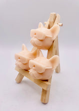 Load image into Gallery viewer, Handmade vegan soap featuring a set of french bulldog faces wearing sunglasses and gift boxed in beautiful eco friendly packaging. crafted with natural French clays, activated charcoal and essential oils. a eco-friendly, zero waste gift that’s cruelty-free, skin-nourishing, and perfect for frenchie owners, dog lovers and animal themed gifts. Small business UK