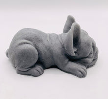 Load image into Gallery viewer, Handmade vegan soaps featuring a french bulldog dog with a cute heart on his bum wrapped in beautiful eco friendly packaging crafted with natural French clays, activated charcoal and essential oils. a eco-friendly, zero waste gift that’s cruelty-free, skin-nourishing, and perfect gift for frenchie owners, dog lovers and animal themed gifts. small business UK