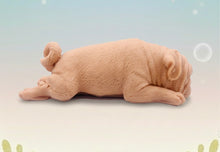 Load image into Gallery viewer, Handmade vegan soap featuring sleepy pug lying down and packed in beautiful eco friendly packaging. crafted with natural French clays, activated charcoal and essential oils. a eco-friendly, zero waste gift that’s cruelty-free, skin-nourishing, and perfect for pug owners, dog lovers or animal themed gifts. Small business UK