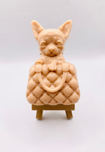 Load image into Gallery viewer, Handmade vegan soaps featuring a chihuahua peeping out of a handbag packaged in beautiful eco friendly packaging. crafted with natural French clays, activated charcoal and essential oils. a eco-friendly, zero waste gift thatās cruelty-free, skin-nourishing, the perfect gift for dog lovers or animal lovers. small business UK