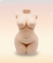Load image into Gallery viewer, Handmade vegan soaps featuring the gorgeous sculpture of a curvaceous female body. packaged in beautiful eco friendly packaging. crafted with natural French clays, activated charcoal and essential oils. a eco-friendly, zero waste gift that’s cruelty-free, skin-nourishing, the perfect gift for body positivity and Pride. UK Small Business