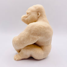 Load image into Gallery viewer, Handmade vegan soaps featuring a huge detailed gorilla soap gift boxed in beautiful eco friendly packaging crafted with natural French clays, activated charcoal and essential oils. a eco-friendly, zero waste gift that’s cruelty-free, skin-nourishing, and perfect for gorilla lovers, gifts for him and animal themed gifts. small business UK