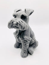Load image into Gallery viewer, Handmade vegan soaps featuring a large schnauzer dog, in beautiful eco friendly packaging. crafted with natural French clays, activated charcoal and essential oils. a eco-friendly, zero waste gift that’s cruelty-free, skin-nourishing, the perfect gift for dog lovers and animal lovers. small business UK