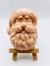Load image into Gallery viewer, Handmade vegan traditional Santa Claus face shaped vegan soaps. crafted with natural French clays, activated charcoal and essential oils. a eco-friendly, zero waste gift that’s cruelty-free, skin-nourishing, and perfect for Christmas gifts, secret Santa and stocking fillers. Small business UK