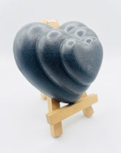 Load image into Gallery viewer, Handmade vegan soaps featuring a beautiful heart in beautiful eco friendly packaging crafted with natural French clays, activated charcoal and essential oils. a eco-friendly, zero waste gift that’s cruelty-free, skin-nourishing, and perfect for valentines day and romantic themed gifts. small business UK