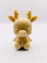 Load image into Gallery viewer, Handmade vegan soaps featuring a cute reindeer in beautiful eco friendly packaging. crafted with natural French clays, activated charcoal and essential oils. a eco-friendly, zero waste gift that’s cruelty-free, skin-nourishing, the perfect gift for reindeer lovers, or for animal lover gifts. small business UK