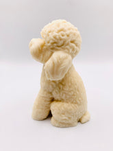 Load image into Gallery viewer, Handmade vegan soaps featuring a large detailed cockapoo dog wrapped in beautiful eco friendly packaging crafted with natural French clays, activated charcoal and essential oils. a eco-friendly, zero waste gift that’s cruelty-free, skin-nourishing, and perfect gift for cockapoo owners, dog lovers and animal themed gifts. small business UK
