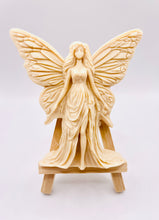 Load image into Gallery viewer, Handmade vegan soaps featuring a large detailed fairy and packed in beautiful eco friendly packaging crafted with natural French clays, activated charcoal and essential oils. a eco-friendly, zero waste gift that’s cruelty-free, skin-nourishing, and perfect for fairy lovers and whimsical themed gifts. small business UK