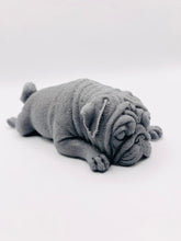 Load image into Gallery viewer, Pug gift | pug lover gift | unique pug gift | pug dog | Sleepy Pug Vegan Soap This sleepy pug soap is not only adorable but vegan, cruelty-free, and wrapped with beautiful eco-friendly packaging, it's the perfect blend of pampering and planet-friendly goodness! 
Available in your choice of colour and essential oil: