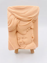 Load image into Gallery viewer, Handmade vegan soaps featuring mother and her new baby, in beautiful eco friendly packaging. crafted with natural French clays, activated charcoal and essential oils. a eco-friendly, zero waste gift that’s cruelty-free, skin-nourishing, the perfect gift for any new mother or baby shower gift. small business UK