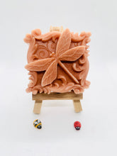 Load image into Gallery viewer, Handmade vegan soaps featuring a detailed dragonfly, in beautiful eco friendly packaging. crafted with natural French clays, activated charcoal and essential oils. a eco-friendly, zero waste gift that’s cruelty-free, skin-nourishing, the perfect gift for dragonfly lovers or for animal lovers. small business UK