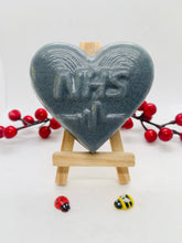 Load image into Gallery viewer, Medic Gift | Nurse Gift | Doctor Gift | Healthcare Gift | Looking for a special gift to honour the amazing NHS workers, medics, doctors, nurses, and ambulance drivers in your life? Our NHS soap is the perfect way to show your love and support to our healthcare heroes! Handmade with care, these beautiful soaps feature the iconic NHS heart symbol, paying tribute to the incredible dedication of our NHS staff.