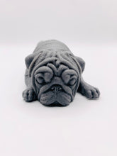 Load image into Gallery viewer, Pug gift | pug lover gift | unique pug gift | pug dog | Sleepy Pug Vegan Soap This sleepy pug soap is not only adorable but vegan, cruelty-free, and wrapped with beautiful eco-friendly packaging, it's the perfect blend of pampering and planet-friendly goodness! 
Available in your choice of colour and essential oil: