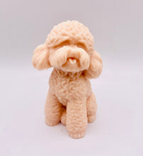 Load image into Gallery viewer, Handmade vegan soaps featuring a large detailed cockapoo dog wrapped in beautiful eco friendly packaging crafted with natural French clays, activated charcoal and essential oils. a eco-friendly, zero waste gift that’s cruelty-free, skin-nourishing, and perfect gift for cockapoo owners, dog lovers and animal themed gifts. small business UK