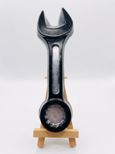 Load image into Gallery viewer, Handmade vegan soaps featuring a spanner tool wrapped in beautiful eco friendly packaging crafted with natural French clays, activated charcoal and essential oils. a eco-friendly, zero waste gift that’s cruelty-free, skin-nourishing, and perfect gift for workmen, fathers day and gifts for him. small business UK