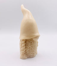 Load image into Gallery viewer, Handmade vegan soap featuring a chunky girl gnome with long plaits packed in beautiful eco friendly packaging. crafted with natural French clays, activated charcoal and essential oils. a eco-friendly, zero waste gift that’s cruelty-free, skin-nourishing, and perfect for gnome lovers or animal themed gifts. Small business UK