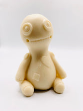 Load image into Gallery viewer, Handmade vegan soaps featuring a voodoo doll with stitching soap. crafted with natural French clays, activated charcoal and essential oils. a eco-friendly, zero waste gift that’s cruelty-free, skin-nourishing, and perfect for alternative gifts and Halloween gifts. Small business UK
