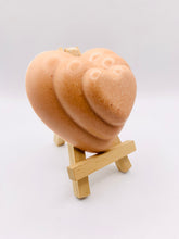 Load image into Gallery viewer, Handmade vegan soaps featuring a beautiful heart in beautiful eco friendly packaging crafted with natural French clays, activated charcoal and essential oils. a eco-friendly, zero waste gift that’s cruelty-free, skin-nourishing, and perfect for valentines day and romantic themed gifts. small business UK