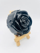 Load image into Gallery viewer, Handmade vegan soaps featuring a detailed rose flower. crafted with natural French clays, activated charcoal and essential oils. a eco-friendly, zero waste gift that’s cruelty-free, skin-nourishing, and perfect for friendship gifts and Mother’s Day. Small business UK