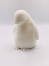 Load image into Gallery viewer, Handmade vegan soaps featuring a chunky penguin wrapped in beautiful eco friendly packaging crafted with natural French clays, activated charcoal and essential oils. a eco-friendly, zero waste gift that’s cruelty-free, skin-nourishing, and perfect for christmas gifts and penguin lovers. small business UK