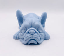 Load image into Gallery viewer, Handmade vegan soaps featuring a french bulldog dog with a cute heart on his bum wrapped in beautiful eco friendly packaging crafted with natural French clays, activated charcoal and essential oils. a eco-friendly, zero waste gift that’s cruelty-free, skin-nourishing, and perfect gift for frenchie owners, dog lovers and animal themed gifts. small business UK