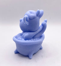 Load image into Gallery viewer, Handmade vegan soap featuring a cow in the bath scrubbing his back and packed in beautiful eco friendly packaging. crafted with natural French clays, activated charcoal and essential oils. a eco-friendly, zero waste gift that’s cruelty-free, skin-nourishing, and perfect for cow lovers or animal themed gifts. Small business UK