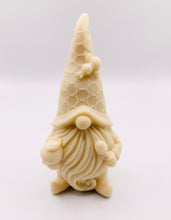 Load image into Gallery viewer, Handmade vegan soaps featuring a gorgeous honey bee design gnome soap. gnome is holding a honeypot and has a bee on his hat. crafted with natural French clays, activated charcoal and essential oils. a eco-friendly, zero waste gift that’s cruelty-free, skin-nourishing, and perfect for gnome lovers and gifting. Small Business UK