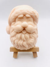 Load image into Gallery viewer, Handmade vegan traditional Santa Claus face shaped vegan soaps. crafted with natural French clays, activated charcoal and essential oils. a eco-friendly, zero waste gift that’s cruelty-free, skin-nourishing, and perfect for Christmas gifts, secret Santa and stocking fillers. Small business UK