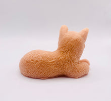 Load image into Gallery viewer, Handmade vegan soaps featuring a lazy cat, in beautiful eco friendly packaging. crafted with natural French clays, activated charcoal and essential oils. a eco-friendly, zero waste gift that’s cruelty-free, skin-nourishing, the perfect gift for cat lovers or for animal lovers. small business UK