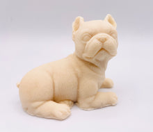 Load image into Gallery viewer, Handmade vegan soap featuring a french bulldog and packaged in beautiful eco friendly packaging. crafted with natural French clays, activated charcoal and essential oils. a eco-friendly, zero waste gift thatās cruelty-free, skin-nourishing, and perfect for frenchie owners, dog lovers and animal themed gifts. Small business UK