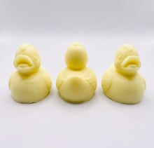 Load image into Gallery viewer, duck Gift | duck unique gift, rubber duck gift, Little Ducks Vegan Soaps - Gift Boxed Quack, quack! Looking for the perfect gift? Look no further! This set of 3 duck soaps are perfect for popping into a hamper, gifting, or keeping for yourself because let’s be honest - they’re adorable! Vegan and cruelty-free, these soaps are gentle on your skin and on the planet! Plus, they come gift boxed in eco-friendly packaging, so you can feel good about. modern gifts. handmade home style. zero waste gifts