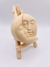 Load image into Gallery viewer, Handmade vegan soaps featuring a sun and moon. crafted with natural French clays, activated charcoal and essential oils. a eco-friendly, zero waste gift that’s cruelty-free, skin-nourishing, and perfect for moon lovers. friendship gifts and mothers day gifts. small business UK