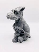 Load image into Gallery viewer, Handmade vegan soaps featuring a large schnauzer dog, in beautiful eco friendly packaging. crafted with natural French clays, activated charcoal and essential oils. a eco-friendly, zero waste gift that’s cruelty-free, skin-nourishing, the perfect gift for dog lovers and animal lovers. small business UK