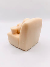 Load image into Gallery viewer, Handmade vegan cow sleeping on the sofa with book and coffee, shaped vegan soaps. crafted with natural French clays, activated charcoal and essential oils. a eco-friendly, zero waste gift that’s cruelty-free, skin-nourishing, and perfect for animal lovers and gifting. small business UK