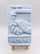 Load image into Gallery viewer, Wash Your Hands | Handmade vegan ‘Wash Me’ soap bar, 130g, with natural ingredients and eco-friendly packaging by Soap Simple Creations