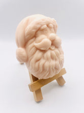 Load image into Gallery viewer, Handmade vegan traditional Santa Claus face shaped vegan soaps. crafted with natural French clays, activated charcoal and essential oils. a eco-friendly, zero waste gift that’s cruelty-free, skin-nourishing, and perfect for Christmas gifts, secret Santa and stocking fillers. Small business UK