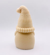 Load image into Gallery viewer, Handmade vegan soaps featuring a christmas gnome holding a snowflake in beautiful eco friendly packaging crafted with natural French clays, activated charcoal and essential oils. a eco-friendly, zero waste gift that’s cruelty-free, skin-nourishing, and perfect for gnome lovers and christmas themed gifts. small business UK