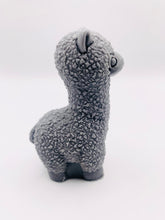 Load image into Gallery viewer, Handmade vegan soap featuring a cute detailed alpaca / llama. crafted with natural French clays, activated charcoal and essential oils. a eco-friendly, zero waste gift that’s cruelty-free, skin-nourishing, and perfect for animal lovers and llama alpaca lovers. Small Business UK