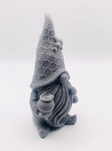 Load image into Gallery viewer, Handmade vegan soaps featuring a gorgeous honey bee design gnome soap. gnome is holding a honeypot and has a bee on his hat. crafted with natural French clays, activated charcoal and essential oils. a eco-friendly, zero waste gift that’s cruelty-free, skin-nourishing, and perfect for gnome lovers and gifting. Small Business UK